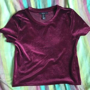 Velvet red crop top